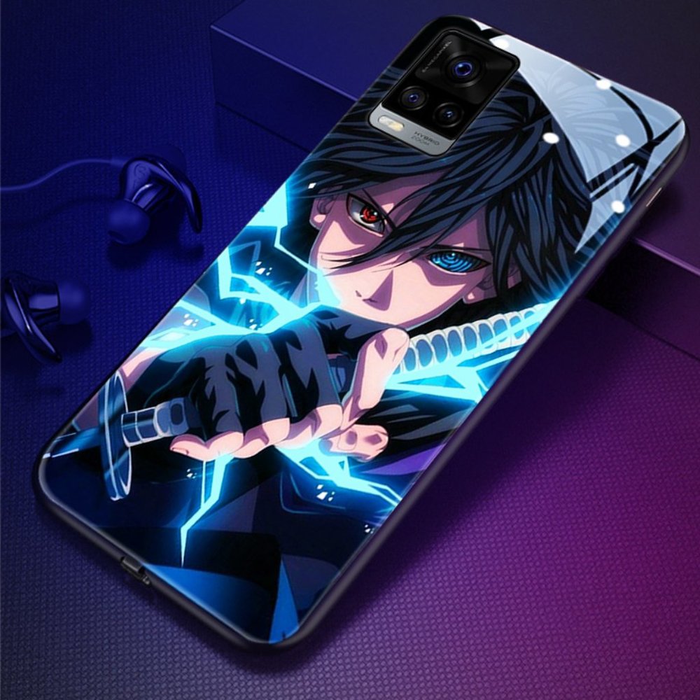 iPhone 13 | LED Smart Luminous Tempered Glass iPhone Case - Anime Design
